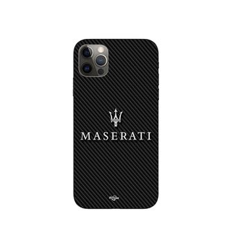 Capa Maniacase para Iphone 13 pro max maserati fundo branco carbono - 1