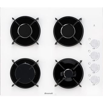 Placa a Gás Brandt BPG3400W | Gás Butano/Propano | 60 cm | 4 Zonas | Branco - 1