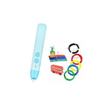 Caneta 3D Inteligente Arzopa P11 | Carregamento USB | Baixa temperatura | Filamento PCL | 3m x 12 Cores | Azul - 1