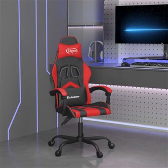 Cadeira gaming vidaXL couro artificial preto e vermelho - 1
