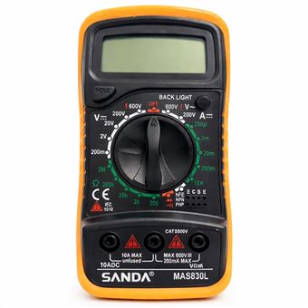 Multímetro Digital Profissional com Retenção de Dados Sanda MAS830L | Rosa + Preto - 1