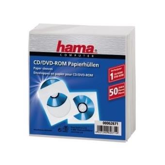 Hama CD-ROM Paper Sleeves 50, White - 1