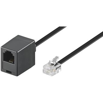 Cabo Telefónico Goobay 3m RJ-11 Cable | Preto - 1