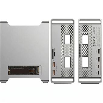 Suporte Hub USB-C 9 em 1 Antiimpacto para Mac Mini M4 | SSD | NVMe M.2 | HDMI | 4K60Hz | PD | 100W - 1