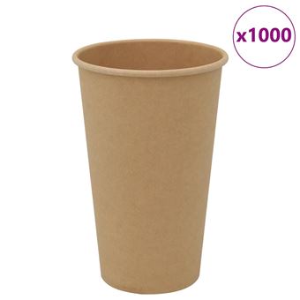 Copos de café de papel vidaXL | 1000 Peças | 16oz | 400ml | castanho - 1