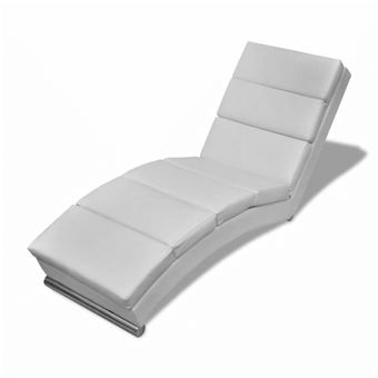 Chaise Longue Vidaxl Couro Artificial Branco 154x52.5 cm - 1