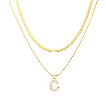 Colar Sunny Holiday | Letra Dupla Camada C - 1