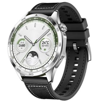Bracelete flex tecido e silicone Antiimpacto para Huawei Watch GT 5 Pro 42mm | Preto - 1