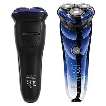Barbeador Elétrico Homem VGR V330 | 3 Cabeças Rotativas LED IPX7 Autonomia | Azul - 1