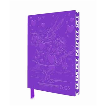 Alice In Wonderland 2025 Artisan Art Vegan Leather Diary Planner  Page To View With Notes By Flame Tree Publishing - 1