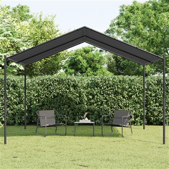 Tenda com toldo vidaXL | 4x4 m | Aço e tecido antracite - 1