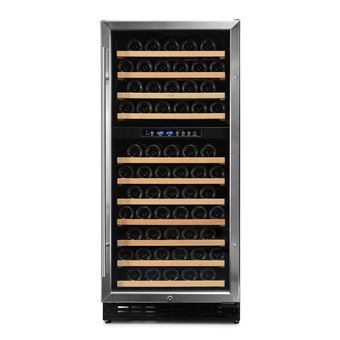 Cave de Vinho Vinobox 110 GC 2T Inox |  111 garrafas | Duas Temperaturas | Porta com fechadura | 59,5 x 68 x 136 cm | G - 1