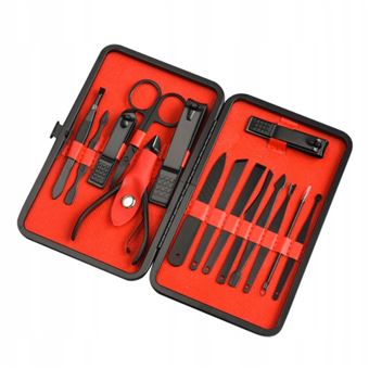 Conjunto de Ferramentas de Manicure HSLA | 15 Peças - Preto - 1