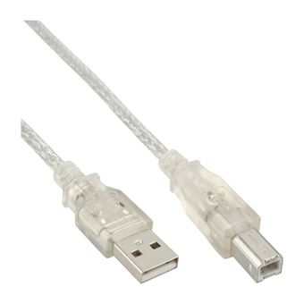 InLine 34550T cabo USB 10 m USB A USB B Transparente