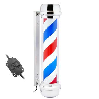 Sinalização de Barbeiro PrimeMatik Brilhante e Rotativo para Cabeleireiros 230 x 955mm - 1