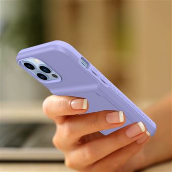 Capa e Tpu magunivers + Acrílico com Porta-Cartões e espelho Oculto Roxo Claro para Iphone 13 Pro Max 6.7'' - 1