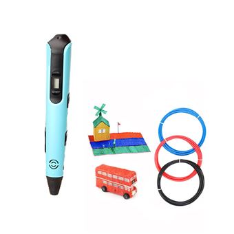 Caneta de Impressão 3D Arzopa® + 9 m + 3 Cores PLA - Azul - 1