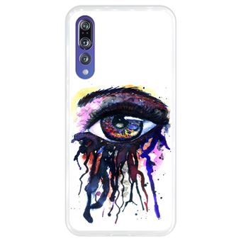 Capa Hapdey para Huawei P20 Pro - P20 Plus Design Olho Aguarela em Silicone Flexível e TPU