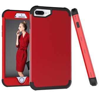 Capa TPU híbrido vermelho preto para Apple iPhone 8 Plus/7 Plus/6s Plus/6 Plus
