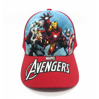 Boné Infantil "Iron Man, Thor e Captain America" Avengers - Marvel TMS-AVEN-0007 Vermelho | Tamanho 54 - 1