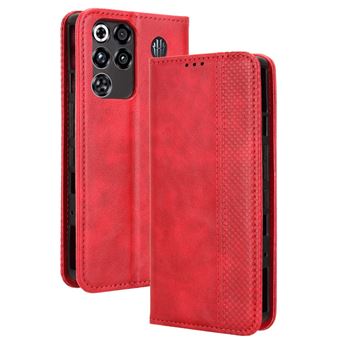 Capa FOXDOCK para ZTE nubia RedMagic 11 Pro | Fecho Magnético | Estampado Vintage | Pele PU | Compartimentos para Cartões | Vermelho - 1