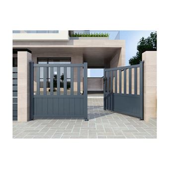 Portão elétrico de batente em Alumínio Vente Unique Bartos | L314 x A140 cm | cor antracite - 1