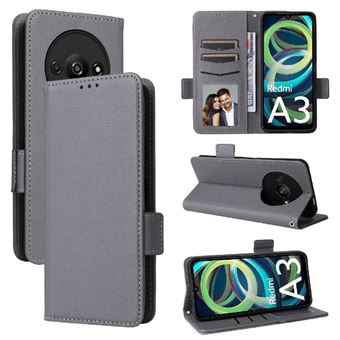 Capa FOXDOCK para Xiaomi Redmi A3 | Prova de Choque | Magnética| TPU | Suporte para Cartão | Cinza - 1