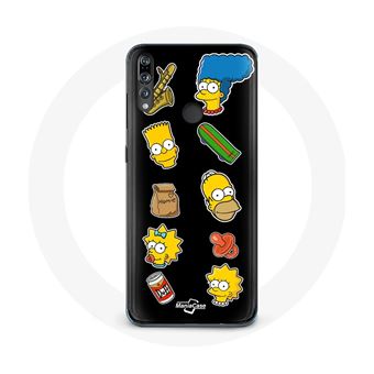 Capa Maniacase para Huawei P30 Lite Os Simpsons Adesivos Fundo Preto - 1