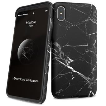 Capa i-Paint Hard Case para iPhone X/Xs  Marble Preto - 1