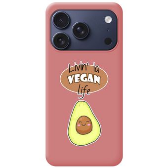 Capa Tumundosmartphone de silicone líquido rosa para iPhone 17 Pro (6.3) | Desenhos de design Vegan Life - 1
