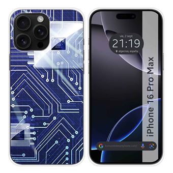 Capa de silicone TUMUNDOSMARTPHONE para Iphone 16 Pro Max (6.9) | Design de circuito - 1