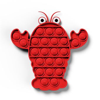 Brinquedo Anti Stress Push Pop Bubble Sensory Fidget Toy Lionvolant GK10 | Silicone | Lagosta Vermelho - 3 Peças - 1