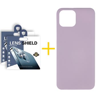 Pack Gandy 2 x Película de Câmara + Capa para Apple iPhone 12 Pro Silicone Líquido | Roxo - 1