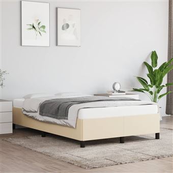 Estrutura de cama vidaXL | 120x190 cm | tecido cor creme - 1