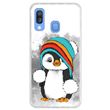 Capa Hapdey para Samsung Galaxy A40 2019 Design Pinguim Bebé em Silicone Flexível e TPU