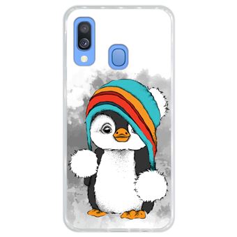 Capa Hapdey para Samsung Galaxy A40 2019 Design Pinguim Bebé em Silicone Flexível e TPU