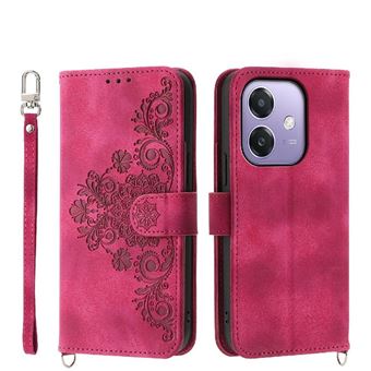Capa ZURSANA para OPPO A3 4G/5G | Pele com Fecho de Encaixe para Colar + Cordão em Pele | Vermelho - 1