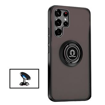 Kit G4M Capa Traseira Anti Choque Fumada Com Anel Magnético + Suporte Magnético para Samsung Galaxy S22 Ultra 5G - 1