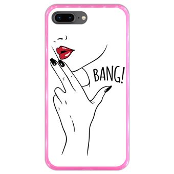 Capa Hapdey para iPhone 7 Plus - 8 Plus Design Beleza Mata, Bang! em Silicone Flexível e TPU Cor-de-Rosa