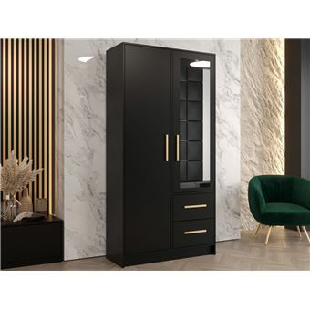 Roupeiro moveis.pt Hartford 372 | Com dobradiças | Preto - 1