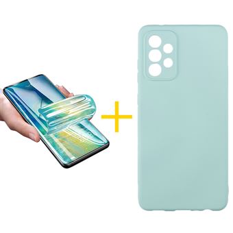 Pack 1 x Película de Hidrogel + Capa Accetel Samsung Galaxy A23 5G Silicone Líquido - Verde Água - 1