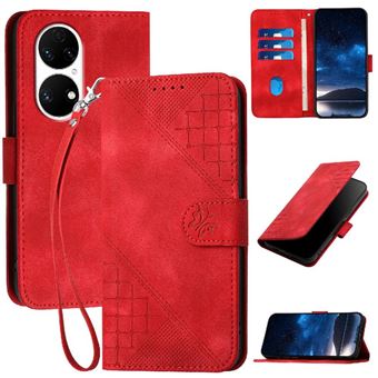 Capa Livro ZURSANA para Huawei P50 Pro | Couro PU Premium Magnético | Porta-cartões | Suporte | Vermelho - 1