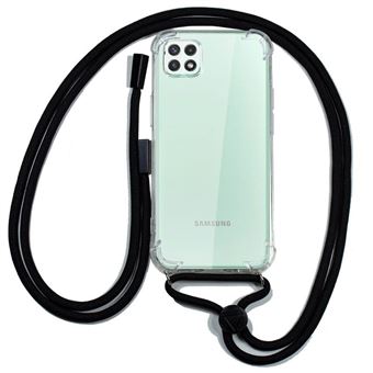Capa COOL® com Cordão para Samsung A226 Galaxy A22 5G - Preto/Transparente - 1