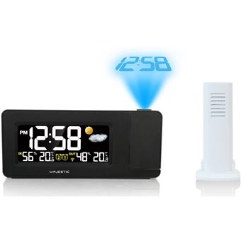 Despertador Majestic com Estação Barométrica Smart | Plástico | Preto | 16,8x3,2x7,3 cm - 1