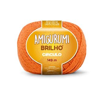 Fio de Crochet Círculo Amigurumi Brilho | 80G | Laranja - 1