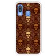 Capa Tpu Hapdey para Samsung Galaxy A40 2019 | Design Caveiras Douradas | Padrão Abstrato - Transparente