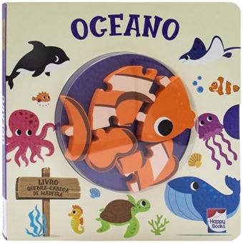 Livro Quebra-Cabeça De Madeira: Oceano - 1
