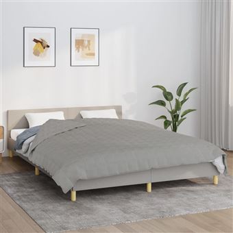 Manta pesada vidaXL | 9 kg 200x225 cm | tecido cinza - 1