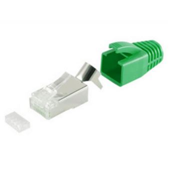 conector shiverpeaks BS72067-10G  RJ-45 Verde, Metálico - 1