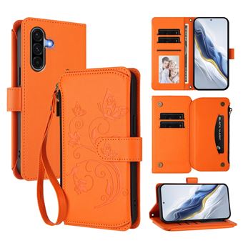 Capa tipo Carteira FOXDOCK para Samsung Galaxy A56 5G | Porta-cartões | Alça de Mão | Laranja - 1
